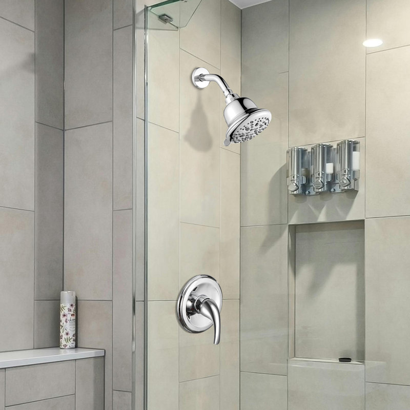 Modern 7-Spray Fixed Shower Head with Filter, Chrome