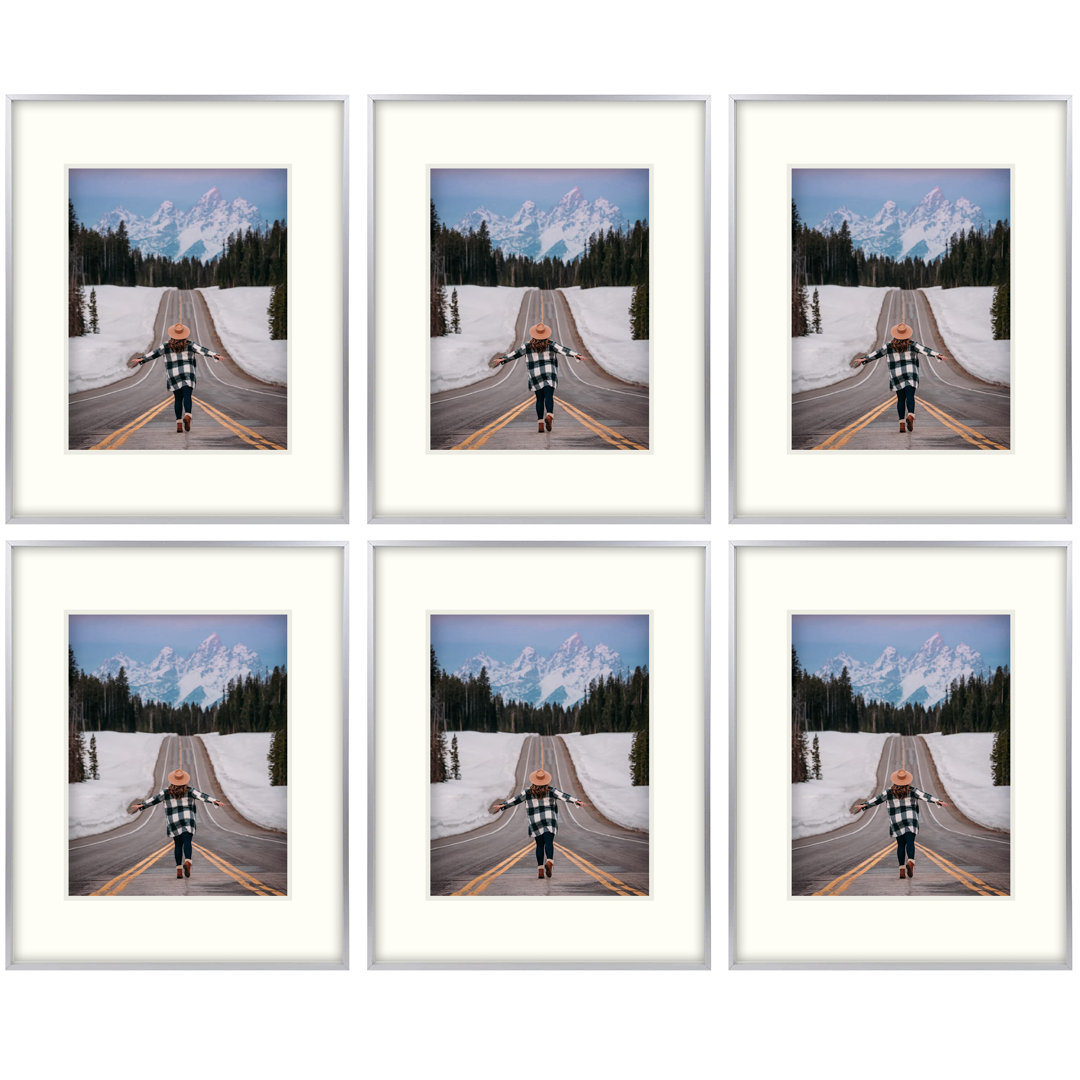 Ailise Gallery Wall Frame Set, Classic Metal Picture Frames for Wall or Tabletop Display (Set of 6) Latitude Run® 
