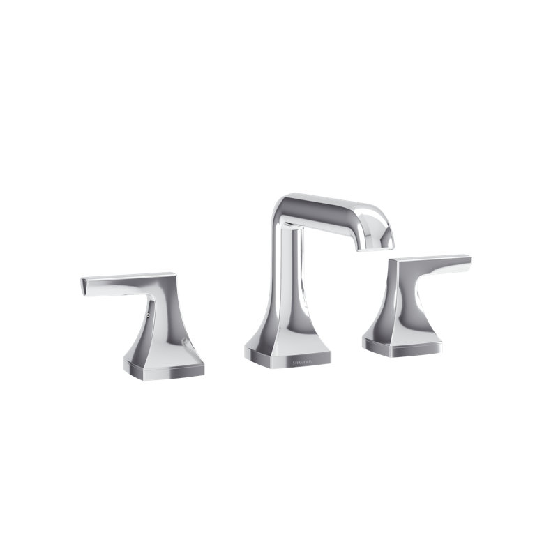 Oak Two Handle Bathroom Faucet with Push Pop Drain, Polished Chrome