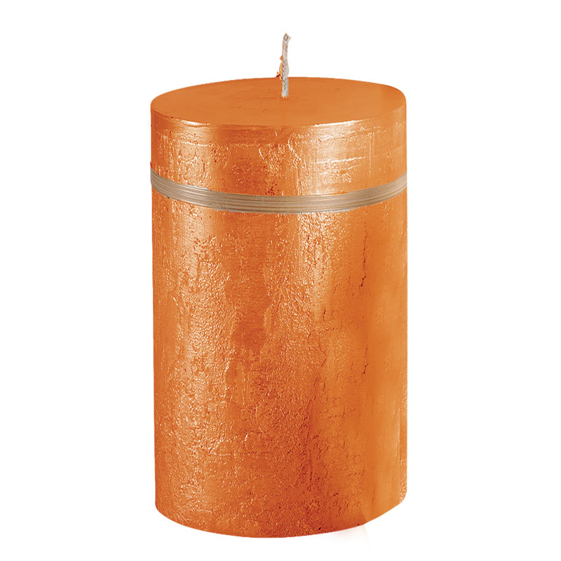 Bougie pilier non parfumée Ritz, H 6 po x l 3 po x P 3 po, Or