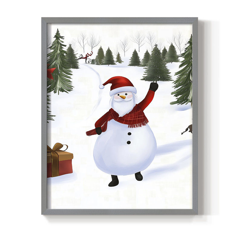 «Christmas Holiday Art» CECXCVI, reproduction d'art encadrée - bois massif, H 15 po x l 12 po, Gris