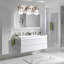 Éclairage pour meuble-lavabo (3 lumières), (3000K / 3500K / 4500K / 5000K / 6000K, à intensité variable), luminaire de salle de bain à DEL de protection des yeux, applique murale moderne sur miroir avec abat-jour en verre transparent-818677472