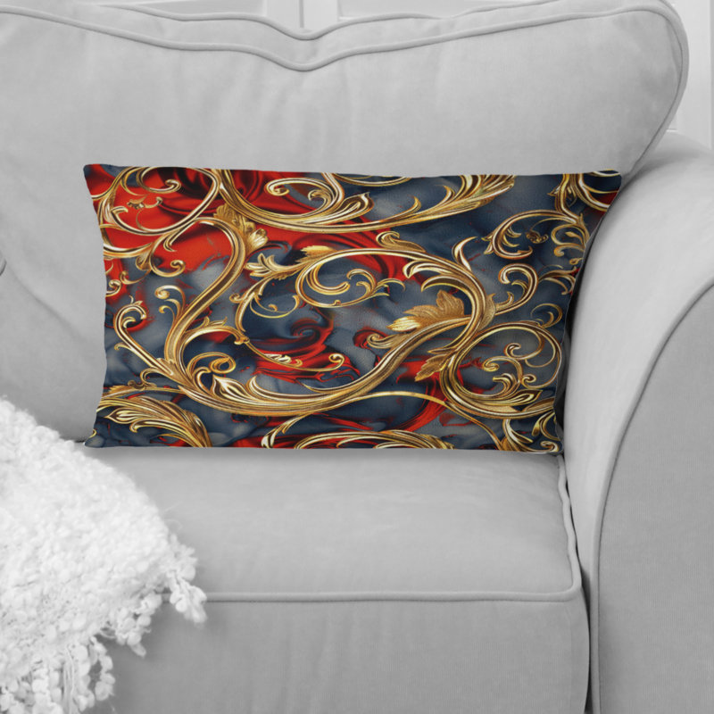 Coussin lombaire doré délicat Glam Waves V