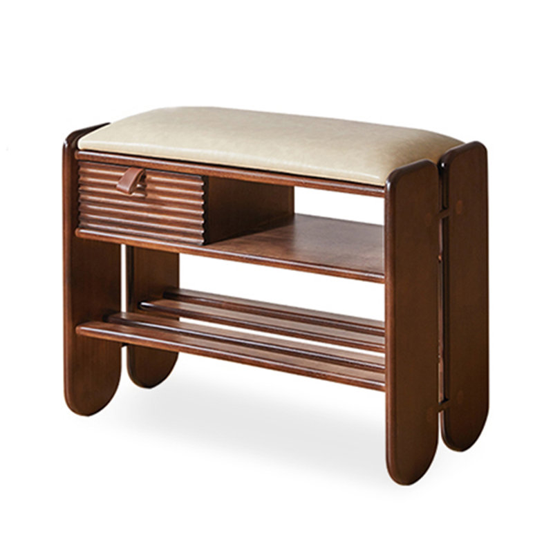 Modern minimalist solid wood shoe changing stool