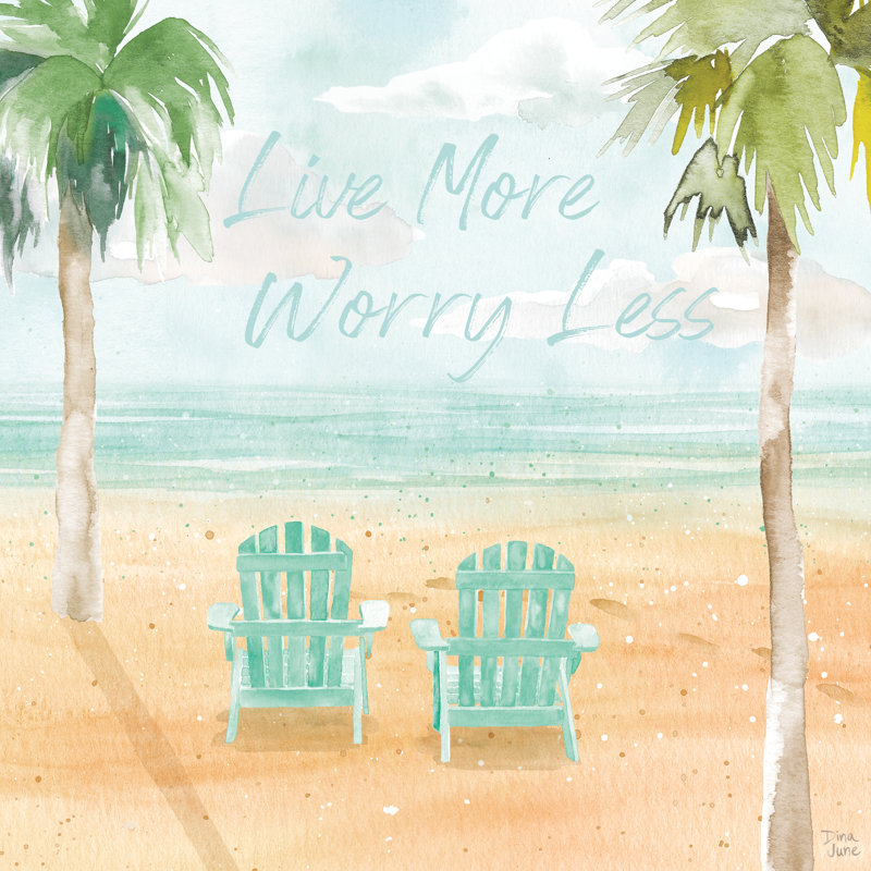 «Surfs up IV Live More» par Dina June - impression, H 12 po x l 12 po, Toile tendue