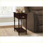 Table basse à 2 niveaux en placage brun peu encombrante - Design étroit pour le salon / la chambre à coucher