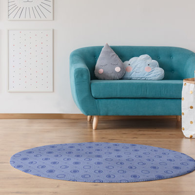 Tapis bleu clair/bleu foncé moon phases