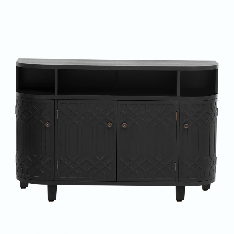Armoire d'appoint avec 4 portes, Noir
