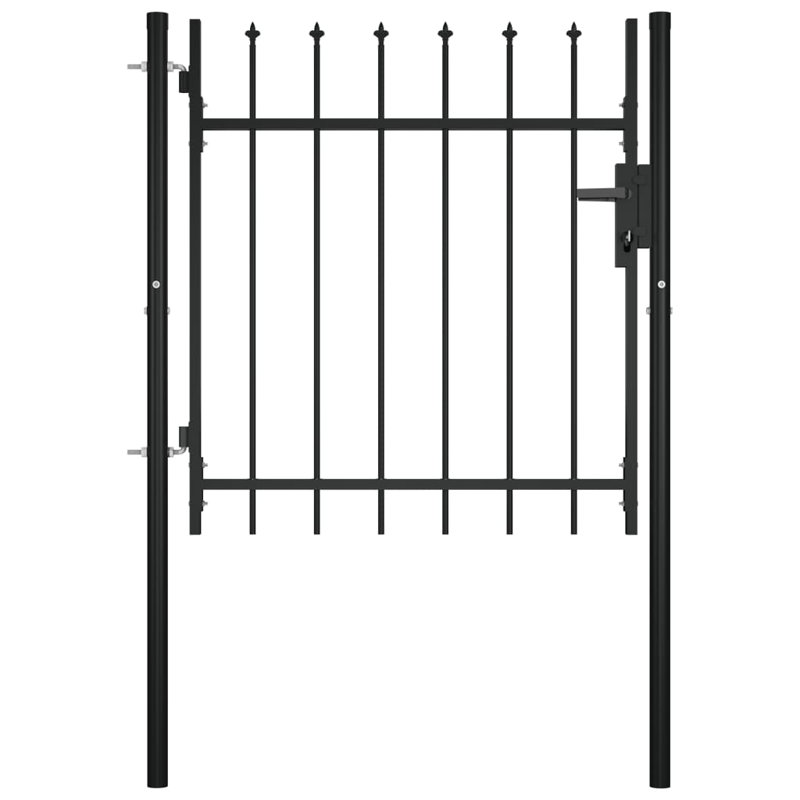 Barrière en métal noir, 47.2" H x 39.4" W, Dessus Spike