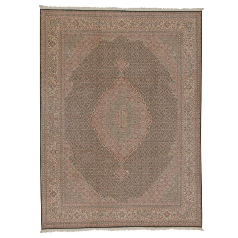 Tapis rectangulaire en laine noué à la main