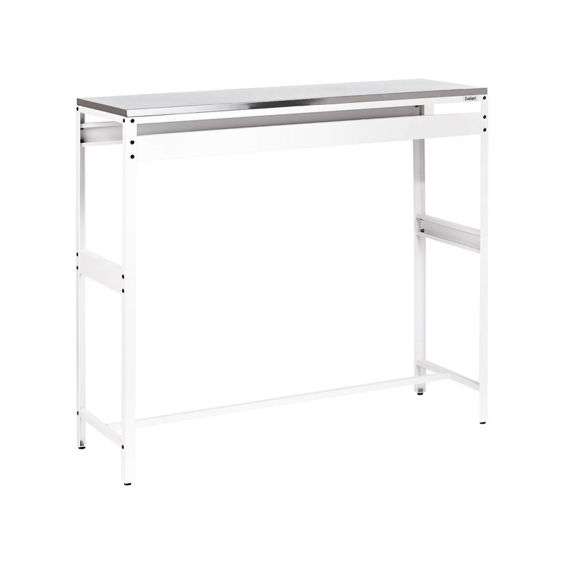 Rectangular Metal Outdoor Bar Table , 115cm cm W 40cm cm D, White