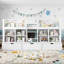 Lit mezzanine avec tablettes et rangements multiples-775267505