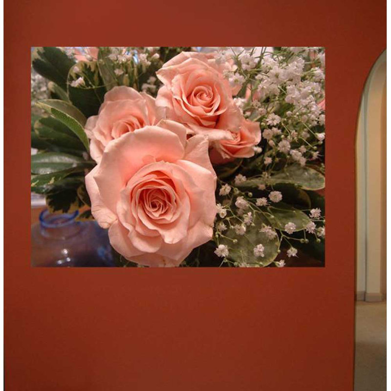 Décalcomanie murale rose ii , H 36 po x l 48 po