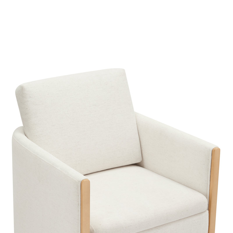 Chaises de salle à manger rembourrées avec roulettes, Blanc, crème