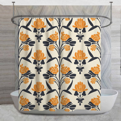 Rideau de douche à motif floral - Bohème bohémien