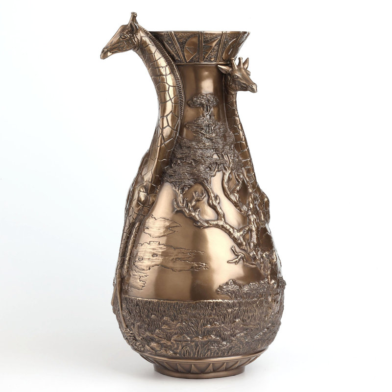 16.93 Vase Bronze Poly Resin