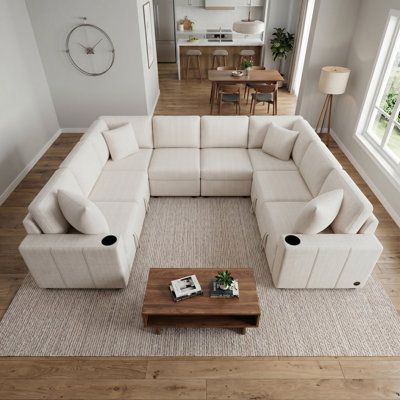 Canapé-lit modulaire en U 108,7 po Chenille