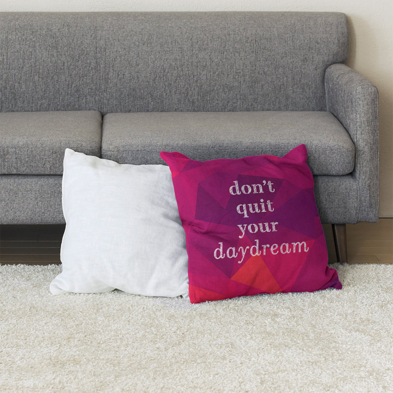 Coussin de sol, 40 po x 40 po, Rose / Orange