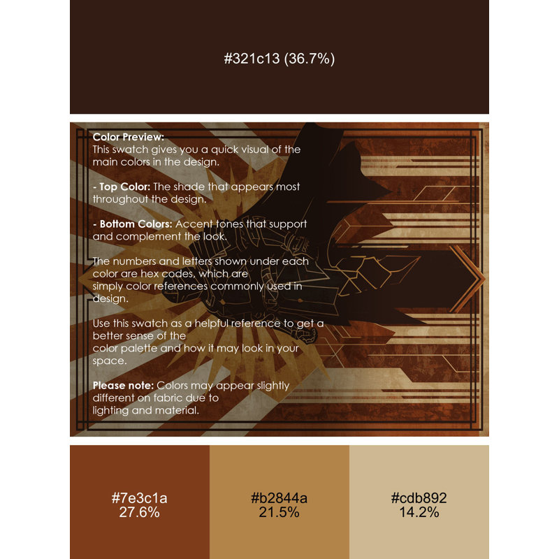 Tapis art déco brun foncé lavable à la machine Rocco Paladin - reliure brun clair, 7 x 10