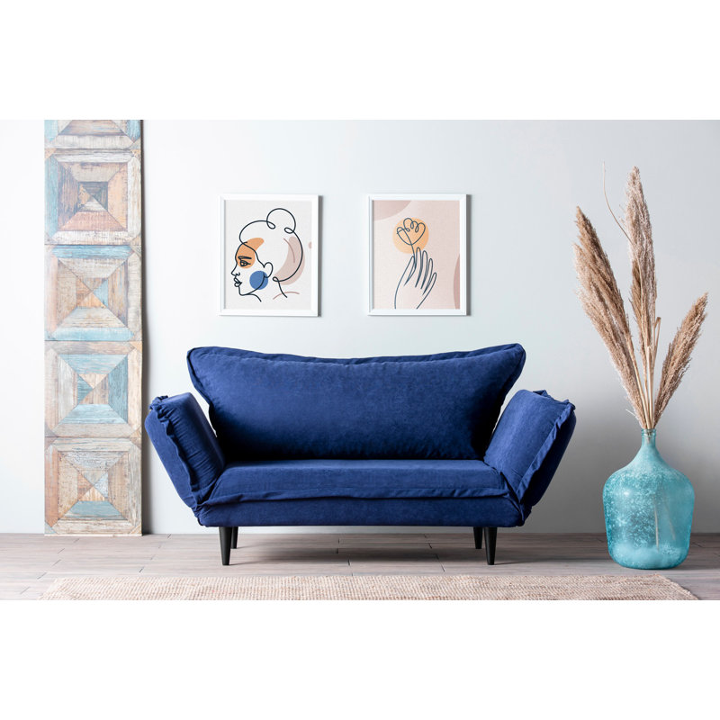 Frankie 3 Seater Clic Clac Sofa Bed, Navy Blue