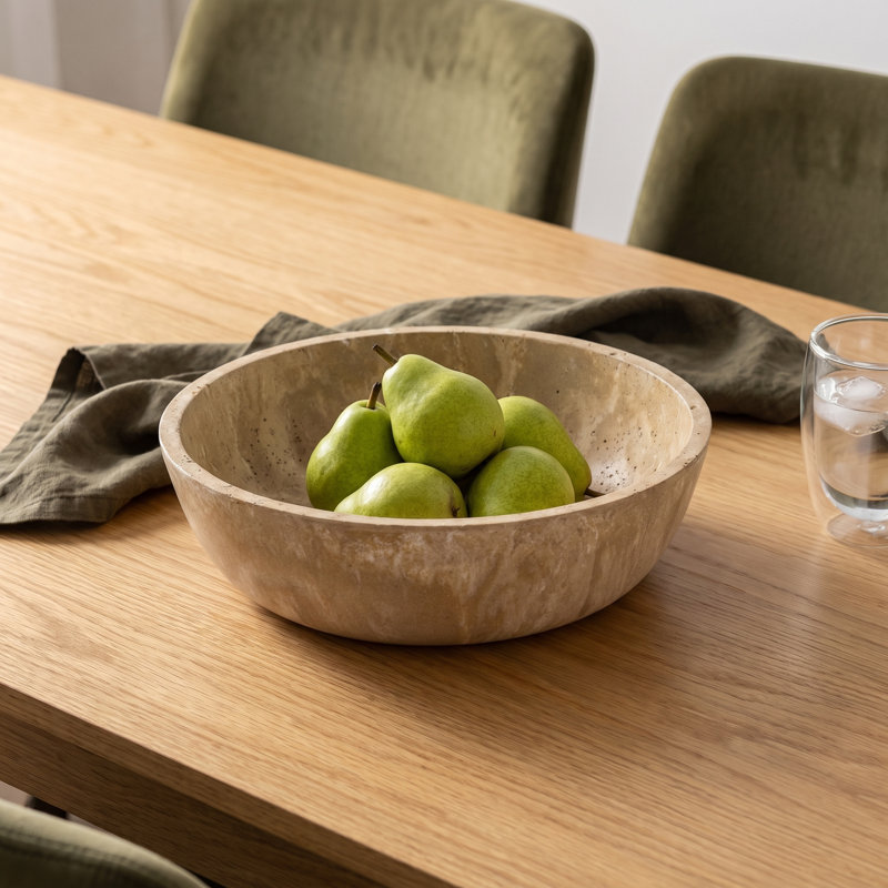 Peppa Serving Bowl Beige Resin Dia 10"
