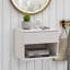 Ensemble de 2 tables de chevet murales avec tablette ouverte-1375109383
