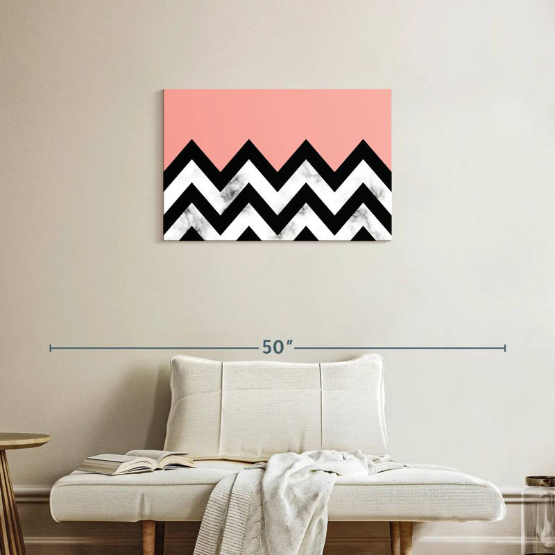 Avery abstrait zigzag contraste de marbre