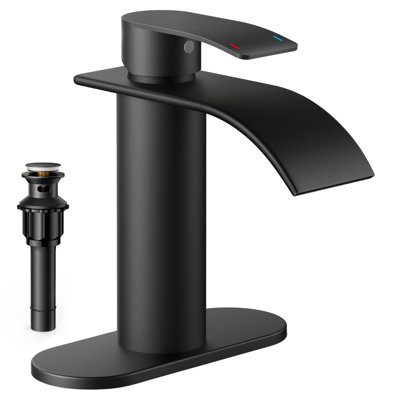 Robinet de salle de bains monotrou avec ensemble de drainage
