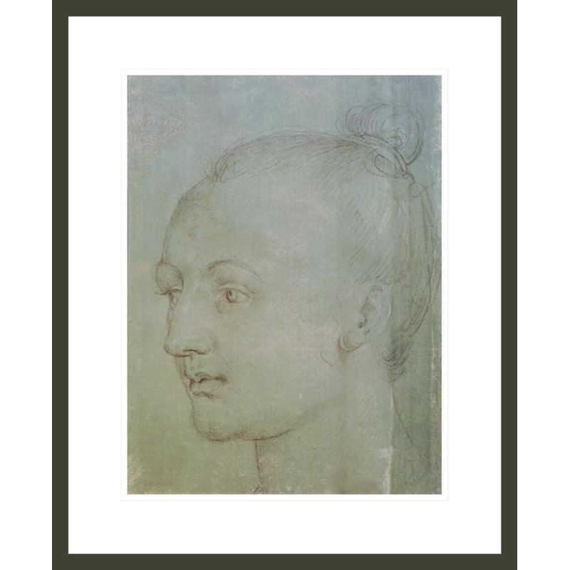 Tête d'une jeune femme par Albrecht Dürer, H 21,74 po x l 17,75 po