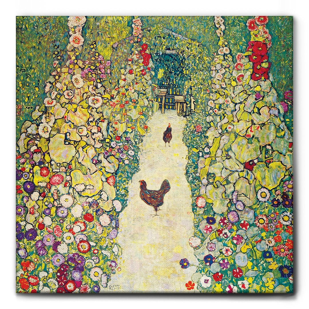 Leinwandbild Garden Path with Chickens von Gustav Klimt