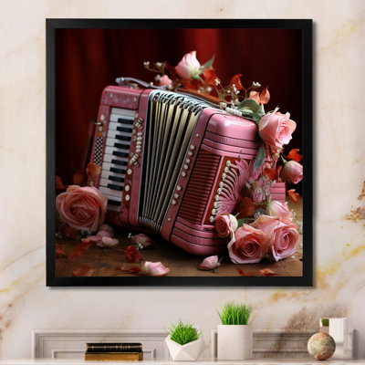 «Music Accordion Amore Romantic Rose», reproduction sur toile