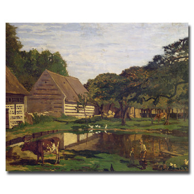 «A Farmyard in Normandy, 1863» par Claude Monet, reproduction sur toile