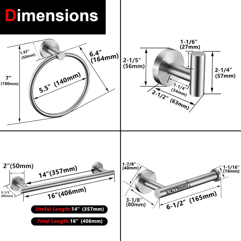5 - Piece Bathroom Hardware Set