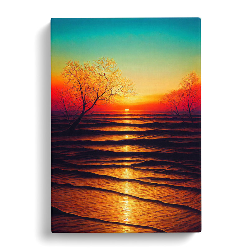 Bright Sunset - Print, No Matte, 50cm H x 35cm W x 3cm D, Wrapped Canvas