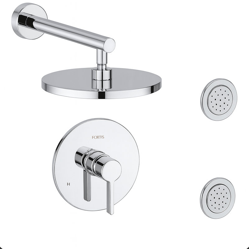 Brera Pressure Balance Shower System with 2-Way Diverter, 8-Inch Rain Shower Head and Two Body Sprays, Valve Included