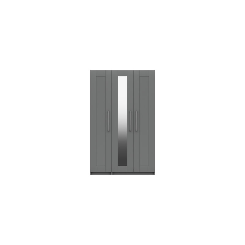 Niemeyer 3 Door Manufactured Wood Wardrobe, Dark Grey