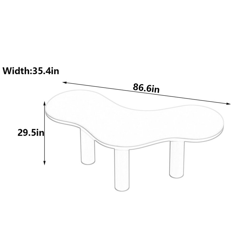 Bureau d'ordinateur Nordic Minimalist, H 29,5 po x l 86,6 po x P 35,4 po