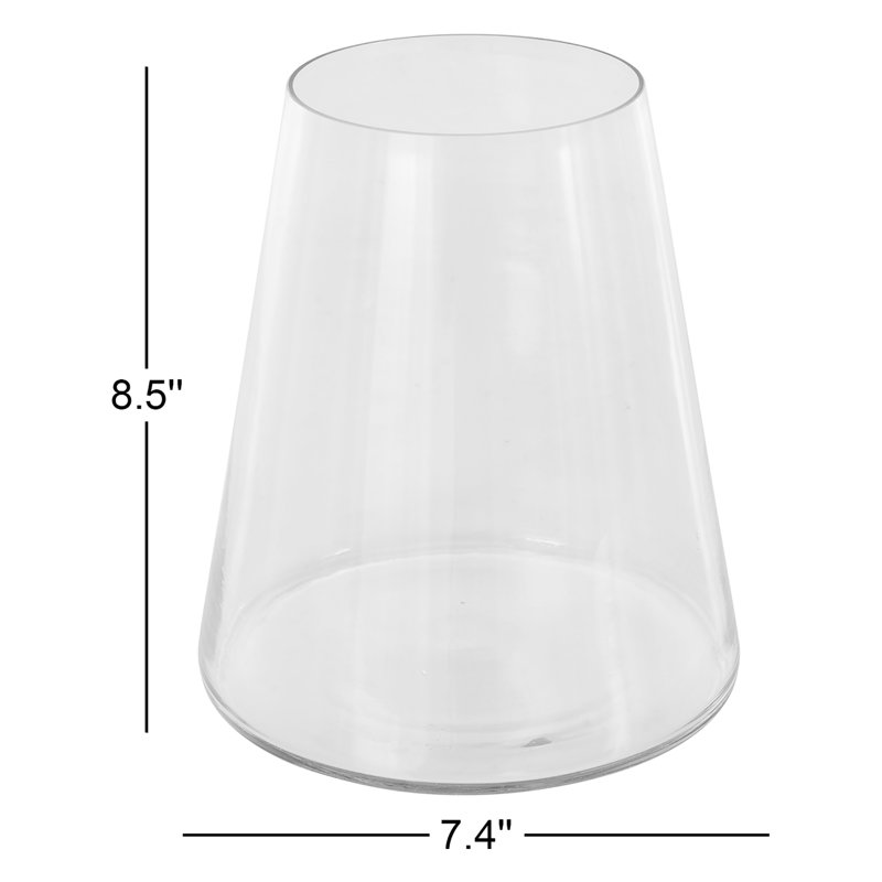 Perry 8.5'' H Glass Tabletop Hurricane