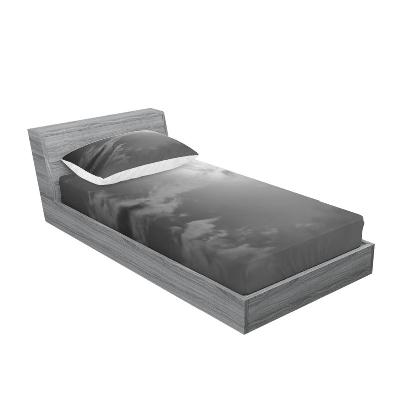 Ensemble de draps Full Moon and Clouds, Ensemble de draps pour lit simple TG avec drap-hou