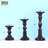 12'' Handcrafted Mango Wood Pillar Candle Holder Set – Rustic 3-Piece Set for LED Candles-757559363