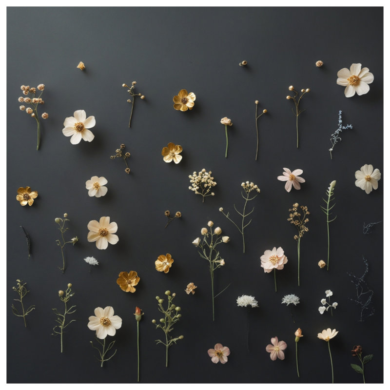 Rideaux de douche Pressed Floral Arrangement, 70in W x 72in H