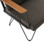 Chaise de patio à pieds en épingle avec coussins en métal et bois Mccluskey-692013654