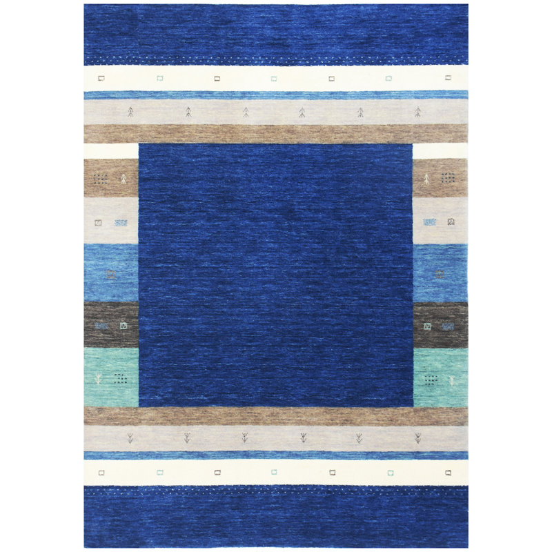 Handmade Wool Striped Area Rug, Rectangle 5' x 7'