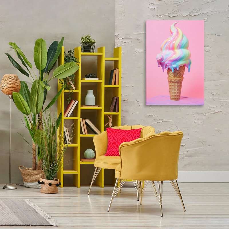 "Dripping Pastel Ice Cream", art mural par Raymond Powers, H 36 po x l 24 po