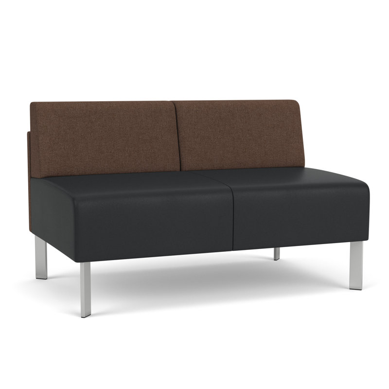 Causeuse sans accoudoirs Luxe Lounge, Acier argent, Archetype Café / Modène graphite