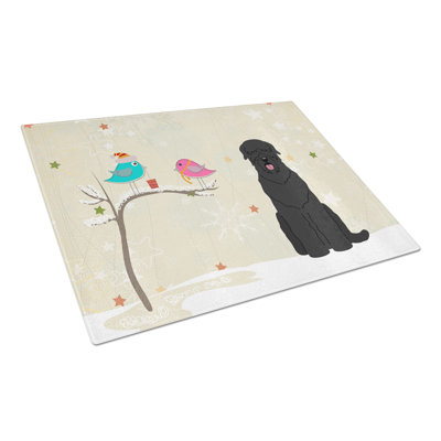 Caroline's Treasures Christmas Presents Glass Russian Terrier Cutting Board