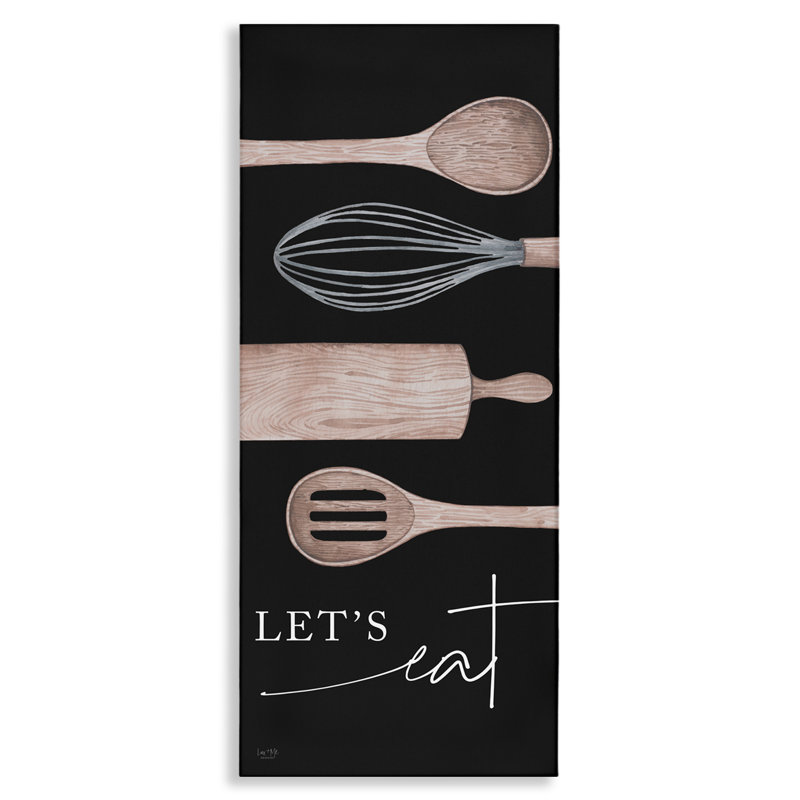 «Let's Eat with Kitchen Utensils», art mural sur toile par Lux + Me Designs, H 24 po x l 10 po x P 1,5 po
