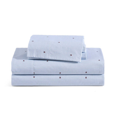 Tommy Hilfiger Printed Percale Cotton Sheet Set