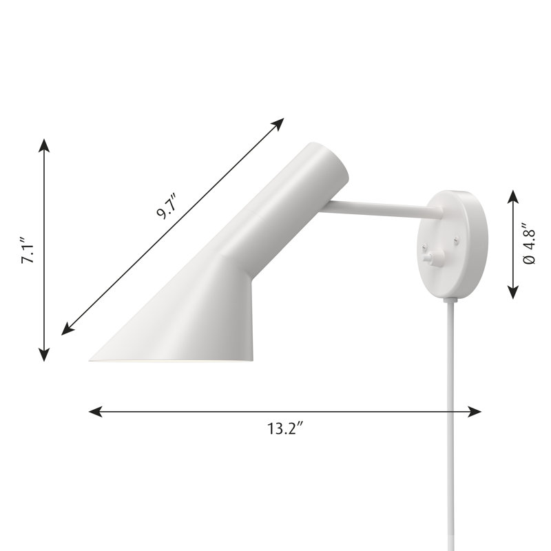 AJ Wall Light, With Switch, White