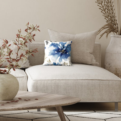 Floral Throw Pillow with Premium Polyester